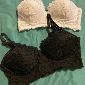 Two Maidenform lace bras.